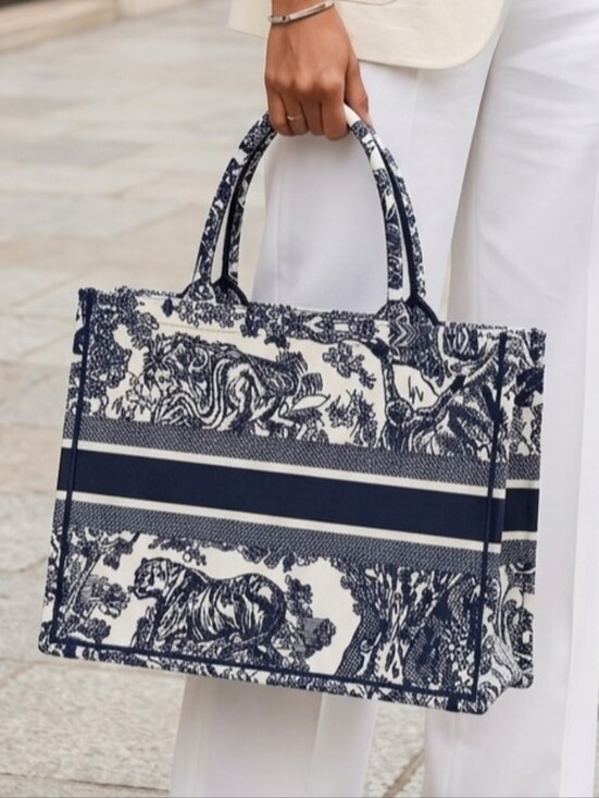 Source Unknown Handbags - BRAND NEW NEVER WORN Elegant Toile French Prints Tote Bag Satchel Handbag